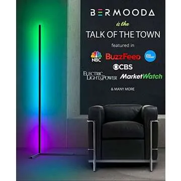 Ankishi RGB Color Changing Corner Floor Lamp with Remote