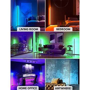 Ankishi RGB Color Changing Corner Floor Lamp with Remote