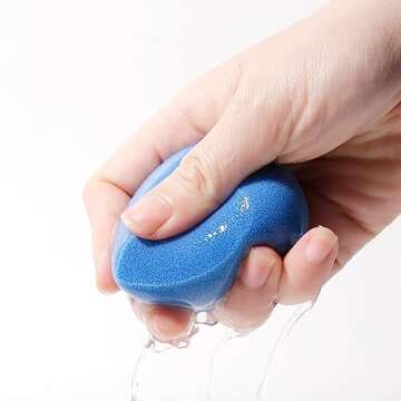 JUNO & Co. Microfiber Velvet Sponge, Latex-Free, Dual Layer Technology, Flawless Makeup Blender for Foundations, Powders and Creams (4 Velvet Sponge Bundle)