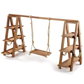 Tnstbiee 3 Tier Cupcake Stand - Rustic Wooden Display