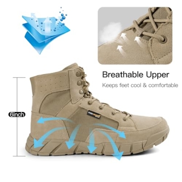 FREE SOLDIER Waterproof Hiking Boots for Men - Lightweight Tactical Gear