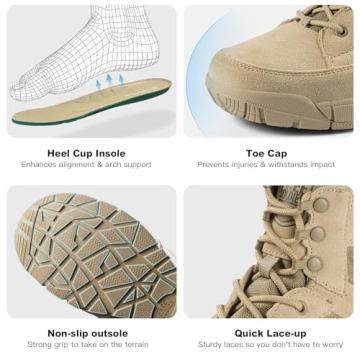 FREE SOLDIER Waterproof Hiking Boots for Men - Lightweight Tactical Gear