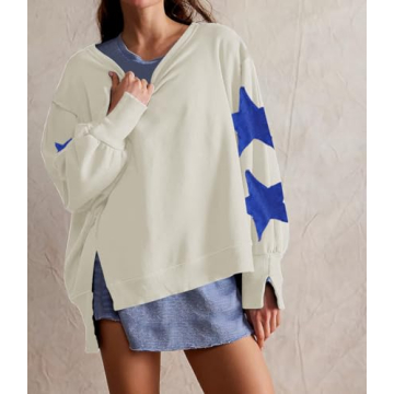 Stylish Oversized Crewneck Star Sweatshirt for Women