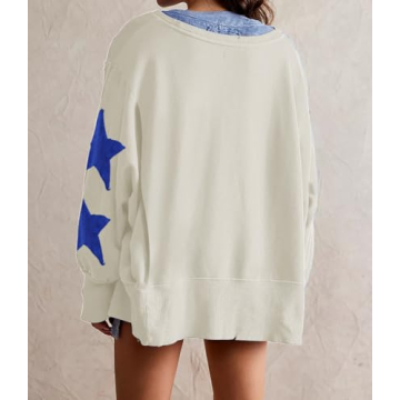 Stylish Oversized Crewneck Star Sweatshirt for Women