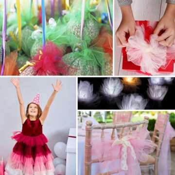 54" by 20 Yards Tulle Fabric Rolls Pink Tulle Ribbon Tutu Spool Bolt for DIY Wedding Decoration Baby Shower Tutu Skirt Gift Wrapping Large Matte Tulle, Roll Packaging (Light Pink)