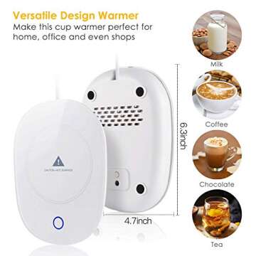 Coffee Warmer, C-Meduo Coffee Mug Warmer for Desk Cup Warmer with Automatic shut off for Office Home Use Gift Beverage Candle Wax Cup Warmer Heating Plate (Up To 131F/55C) for Coffee Milk Tea Heater