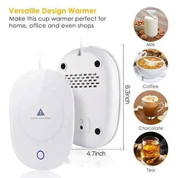 Coffee Warmer, C-Meduo Coffee Mug Warmer for Desk Cup Warmer with Automatic shut off for Office Home Use Gift Beverage Candle Wax Cup Warmer Heating Plate (Up To 131F/55C) for Coffee Milk Tea Heater
