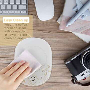 Coffee Warmer, C-Meduo Coffee Mug Warmer for Desk Cup Warmer with Automatic shut off for Office Home Use Gift Beverage Candle Wax Cup Warmer Heating Plate (Up To 131F/55C) for Coffee Milk Tea Heater