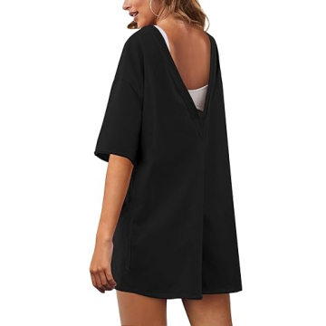 Yeokou Casual Oversized Romper with Pockets for Women