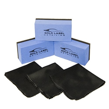 Sponge Applicator Kit 3 Pack with Microfiber Cloths | Perfect for Ceramic Coating, Nano Coating, Gla...