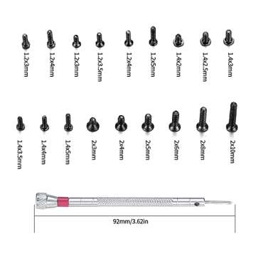 woshilaoDS 500 Pcs Small Replacement Screws, M1.2/M1.4/M2.0 Black Tiny Micro Laptop Computer Electro...