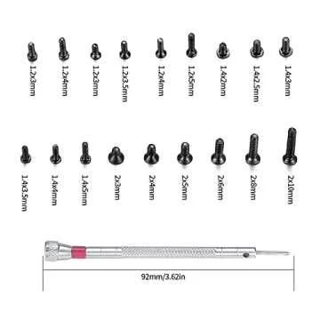 woshilaoDS 500 Pcs Small Replacement Screws, M1.2/M1.4/M2.0 Black Tiny Micro Laptop Computer Electro...