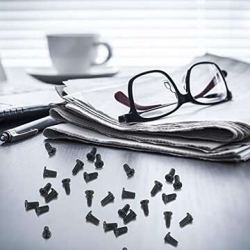 woshilaoDS 500 Pcs Small Replacement Screws, M1.2/M1.4/M2.0 Black Tiny Micro Laptop Computer Electronic Screws Assortment Kit, Glasses Watches Hard Drive SSD Repair Screws, with Screwdriver