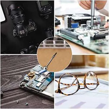 woshilaoDS 500 Pcs Small Replacement Screws, M1.2/M1.4/M2.0 Black Tiny Micro Laptop Computer Electronic Screws Assortment Kit, Glasses Watches Hard Drive SSD Repair Screws, with Screwdriver