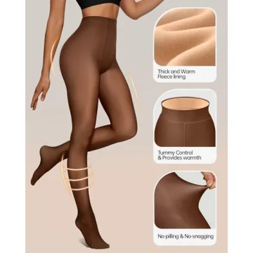 OEAK Women's Fleece Lined Tights for Stylish Warmth