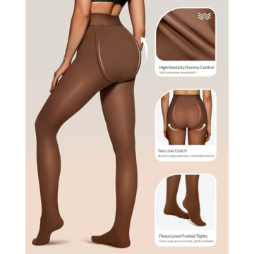 OEAK Women's Fleece Lined Tights for Stylish Warmth