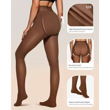 OEAK Women's Fleece Lined Tights for Stylish Warmth