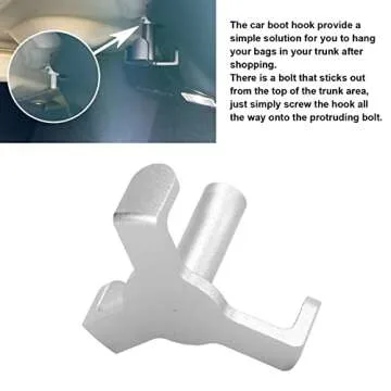 3 Trunk Grocery Bag Hook,Trunk Bag Hanger,Interior Rear Trunk Grocery Bag Hook Aluminium Alloy Replacement for Model 3 2018?2021(Silver)