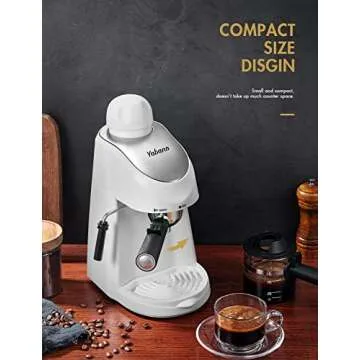 Yabano Espresso Machine, 3.5Bar Espresso Coffee Maker, Espresso and Cappuccino Machine with Milk Frother, Espresso Maker with Steamer(White)