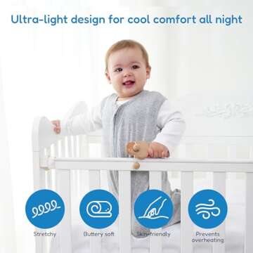 TotAha Sleep Sack 0-6-12-18-24-48 Months, 0.5 TOG, Light,Buttery Soft Sleep Bag,Sleeping Sacks with Safe 2-Way Zipper