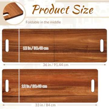FoldTier Large Acacia Charcuterie Board with Handles, 33 x 12 Inch Foldable Travel Serving Cheese Bo...