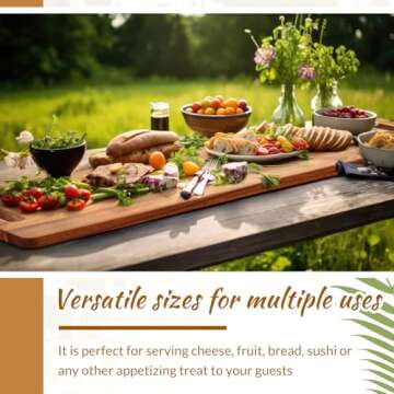 FoldTier Large Acacia Charcuterie Board with Handles, 33 x 12 Inch Foldable Travel Serving Cheese Boards Wood Extra Long Rectangular Charcuterie Platter for Party Food Appetizers Housewarming Gift