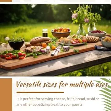 FoldTier Large Acacia Charcuterie Board with Handles, 33 x 12 Inch Foldable Travel Serving Cheese Boards Wood Extra Long Rectangular Charcuterie Platter for Party Food Appetizers Housewarming Gift