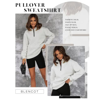 Stylish BLENCOT Half Zip Sweatshirt for Ultimate Comfort