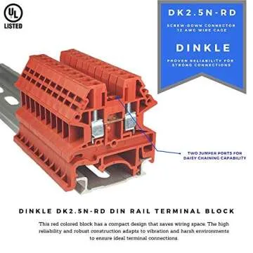 Dinkle UL Listed DIN Rail Terminal Block Kit 20A 600V