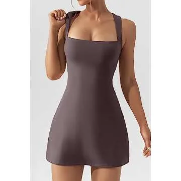 Stylish QINSEN Square Neck Dress for Women - Versatile Outfit