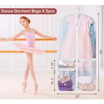 Kimbora Costume Garment Bag for Dance & Travel - Set of 2
