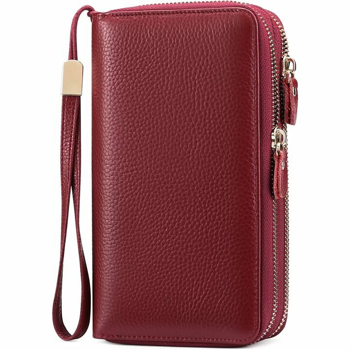 SENDEFN Women's Leather RFID Wallet and Phone Holder
