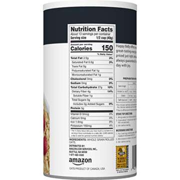 Happy Belly, Old Fashioned Oats, 18 Ounce
