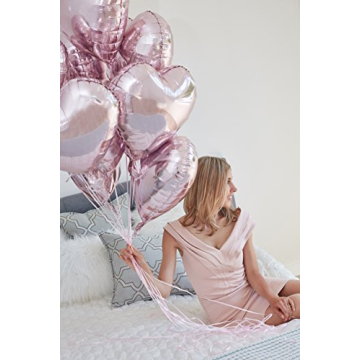 Pink Heart Balloons - Elegant Rose Gold Party Decor