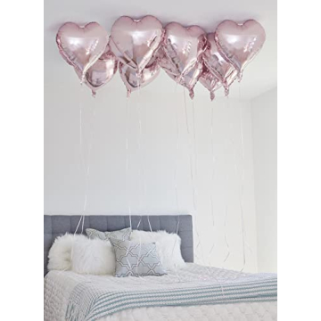 Pink Heart Balloons - Elegant Rose Gold Party Decor