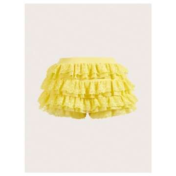 BEAUDRM Women's Y2k Ruffle Shorts Lace Lolita Bloomers Elastic Waist Bow Front Shorts Micro Boyshort...
