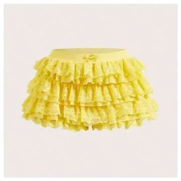 BEAUDRM Y2K Ruffle Lace Bloomers for Women