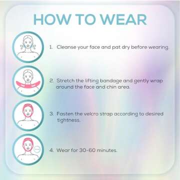 Venus Visage V Line Chin Strap - Reusable Face Lift Mask for Jaw Line Definition - Visually Sculpts Double Chin - Face Lifting Jawline Sculpter (Pink)