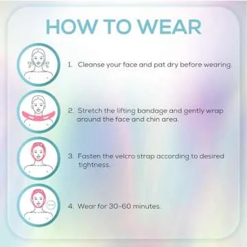 Venus Visage V Line Chin Strap - Reusable Face Lift Mask for Jaw Line Definition - Visually Sculpts Double Chin - Face Lifting Jawline Sculpter (Pink)