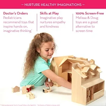 Melissa & Doug Fold & Go Wooden Dollhouse with Accessories