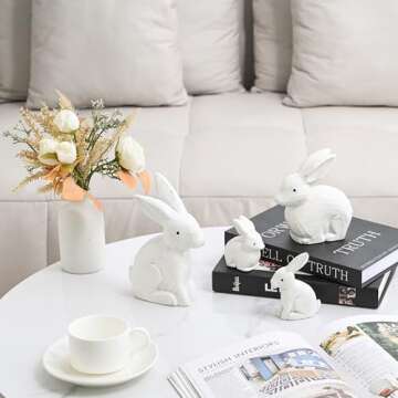 FESTGLOX Vintage Wooden Easter Bunny Decor for Home