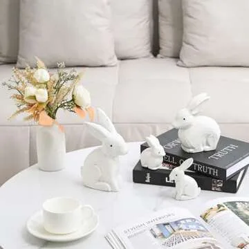 FESTGLOX Vintage Wooden Easter Bunny Decor for Home