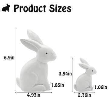 FESTGLOX Vintage Wooden Easter Bunny Decor for Home