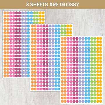 Bloom Daily Planners Color Coding Planner Stickers - 1/4" Dot Labels - 1000+ Stickers in 6 Sheets!