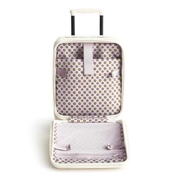 Vera Bradley Women's Hardside Luggage 17 Inch Adair Underseat Roller, Cottage Cream, One Size