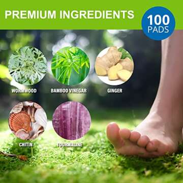 AOSORW 100 Pack Foot Pads, Ginger Oil Bamboo Charcoal Foot Pads, Foot Care Patch, Effective Feet Health Patches, Better Sleep Quality