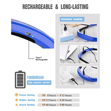 Glocusent Book Light - 3 Colors & 6 Brightness Levels