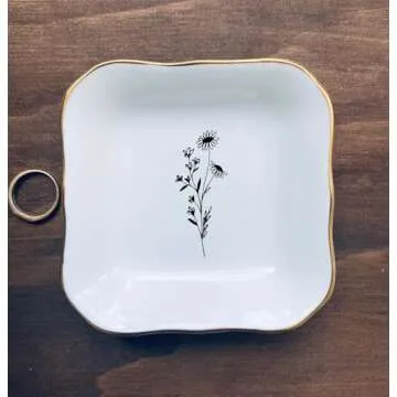 Explore the Elegant BAT TRANG Ceramic Floral Jewelry Dish