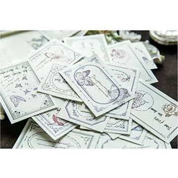 400 Pcs Scrapbook Paper Vintage Label Papers Decorative Papers Pads for DIY Decoupage and Scrapbooks Supplies