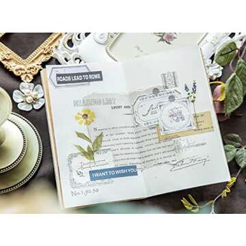 400 Pcs Scrapbook Paper Vintage Label Papers Decorative Papers Pads for DIY Decoupage and Scrapbooks Supplies